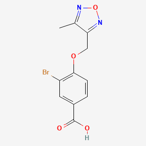 molecular formula C11H9BrN2O4 B2691699 3-Bromo-4-[(4-methyl-1,2,5-oxadiazol-3-yl)methoxy]benzoic acid CAS No. 1408730-12-0