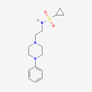 molecular formula C15H23N3O2S B2691700 N-[2-(4-phenylpiperazin-1-yl)ethyl]cyclopropanesulfonamide CAS No. 1211793-55-3