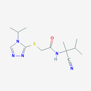 N-(2-cyano-3-methylbutan-2-yl)-2-[(4-propan-2-yl-1,2,4-triazol-3-yl)sulfanyl]acetamide