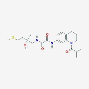 molecular formula C21H31N3O4S B2691752 N-[2-hydroxy-2-methyl-4-(methylsulfanyl)butyl]-N'-[1-(2-methylpropanoyl)-1,2,3,4-tetrahydroquinolin-7-yl]ethanediamide CAS No. 1396781-60-4