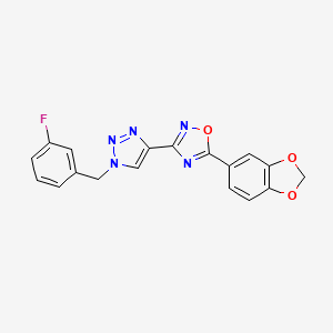 5-(1,3-benzodioxol-5-yl)-3-[1-(3-fluorobenzyl)-1H-1,2,3-triazol-4-yl]-1,2,4-oxadiazole