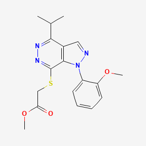 methyl 2-((4-isopropyl-1-(2-methoxyphenyl)-1H-pyrazolo[3,4-d]pyridazin-7-yl)thio)acetate