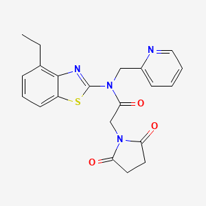 2-(2,5-dioxopyrrolidin-1-yl)-N-(4-ethylbenzo[d]thiazol-2-yl)-N-(pyridin-2-ylmethyl)acetamide