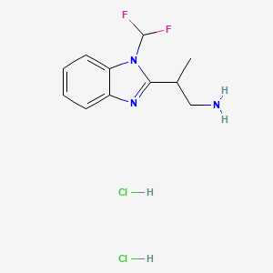 2-[1-(difluoromethyl)-1H-1,3-benzodiazol-2-yl]propan-1-amine dihydrochloride