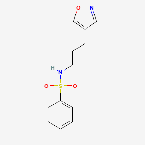 molecular formula C12H14N2O3S B2691787 N-[3-(1,2-oxazol-4-yl)propyl]benzenesulfonamide CAS No. 2034427-50-2