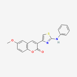molecular formula C19H14N2O3S B2691788 6-methoxy-3-(2-(phenylamino)thiazol-4-yl)-2H-chromen-2-one CAS No. 313954-54-0