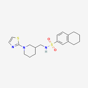 molecular formula C19H25N3O2S2 B2691839 N-{[1-(1,3-thiazol-2-yl)piperidin-3-yl]methyl}-5,6,7,8-tetrahydronaphthalene-2-sulfonamide CAS No. 1706151-40-7