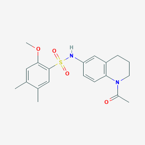 molecular formula C20H24N2O4S B2691862 N-(1-acetyl-1,2,3,4-tetrahydroquinolin-6-yl)-2-methoxy-4,5-dimethylbenzene-1-sulfonamide CAS No. 1005293-07-1