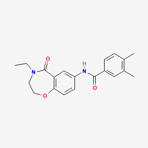 molecular formula C20H22N2O3 B2691871 N-(4-ethyl-5-oxo-2,3,4,5-tetrahydro-1,4-benzoxazepin-7-yl)-3,4-dimethylbenzamide CAS No. 922055-04-7