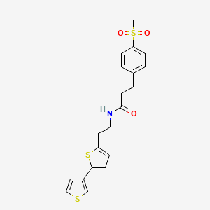 molecular formula C20H21NO3S3 B2691872 N-(2-{[2,3'-bithiophene]-5-yl}ethyl)-3-(4-methanesulfonylphenyl)propanamide CAS No. 2034547-72-1