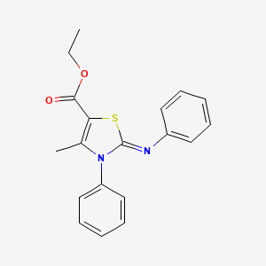 molecular formula C19H18N2O2S B2691876 ethyl (2E)-4-methyl-3-phenyl-2-(phenylimino)-2,3-dihydro-1,3-thiazole-5-carboxylate CAS No. 16156-85-7