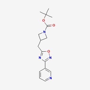 molecular formula C16H20N4O3 B2691881 tert-Butyl 3-((3-(pyridin-3-yl)-1,2,4-oxadiazol-5-yl)methyl)azetidine-1-carboxylate CAS No. 1702389-46-5