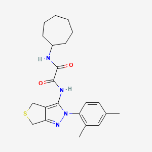 molecular formula C22H28N4O2S B2691891 N'-cycloheptyl-N-[2-(2,4-dimethylphenyl)-2H,4H,6H-thieno[3,4-c]pyrazol-3-yl]ethanediamide CAS No. 899756-17-3