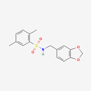 molecular formula C16H17NO4S B2691901 N-[(2H-1,3-benzodioxol-5-yl)methyl]-2,5-dimethylbenzene-1-sulfonamide CAS No. 312526-05-9