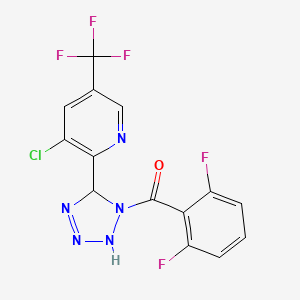 [5-[3-Chloro-5-(trifluoromethyl)pyridin-2-yl]-2,5-dihydrotetrazol-1-yl]-(2,6-difluorophenyl)methanone