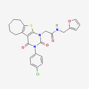 2-[3-(4-chlorophenyl)-2,4-dioxo-3,4,6,7,8,9-hexahydro-2H-cyclohepta[4,5]thieno[2,3-d]pyrimidin-1(5H)-yl]-N-(2-furylmethyl)acetamide