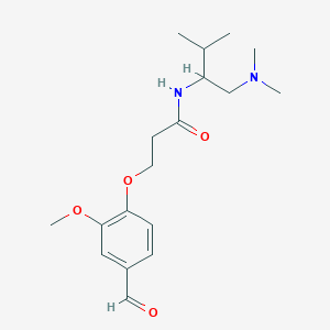 N-[1-(dimethylamino)-3-methylbutan-2-yl]-3-(4-formyl-2-methoxyphenoxy)propanamide