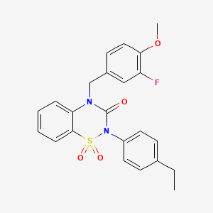 2-(4-ethylphenyl)-4-(3-fluoro-4-methoxybenzyl)-2H-1,2,4-benzothiadiazin-3(4H)-one 1,1-dioxide