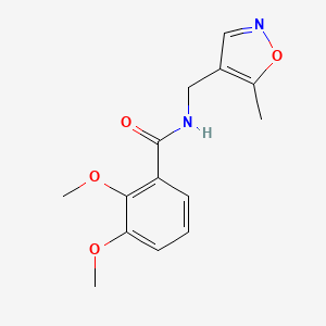 molecular formula C14H16N2O4 B2691976 2,3-dimethoxy-N-[(5-methyl-1,2-oxazol-4-yl)methyl]benzamide CAS No. 2034245-38-8