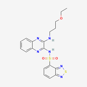 molecular formula C19H20N6O3S2 B2691987 N-(3-((3-ethoxypropyl)amino)quinoxalin-2-yl)benzo[c][1,2,5]thiadiazole-4-sulfonamide CAS No. 1003988-00-8