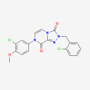 molecular formula C19H14Cl2N4O3 B2691988 7-(3-chloro-4-methoxyphenyl)-2-(2-chlorobenzyl)-[1,2,4]triazolo[4,3-a]pyrazine-3,8(2H,7H)-dione CAS No. 2034395-80-5