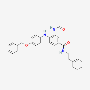 molecular formula C30H33N3O3 B2691996 3-acetamido-4-((4-(benzyloxy)phenyl)amino)-N-(2-(cyclohex-1-en-1-yl)ethyl)benzamide CAS No. 440646-57-1