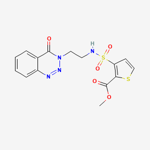 molecular formula C15H14N4O5S2 B2691997 methyl 3-(N-(2-(4-oxobenzo[d][1,2,3]triazin-3(4H)-yl)ethyl)sulfamoyl)thiophene-2-carboxylate CAS No. 1904223-17-1