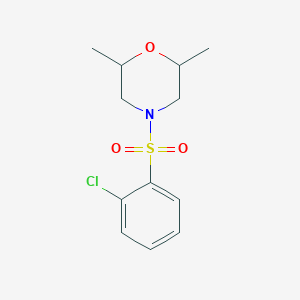 molecular formula C12H16ClNO3S B2692002 4-(2-chlorobenzenesulfonyl)-2,6-dimethylmorpholine CAS No. 866150-16-5