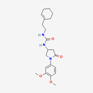 1-(2-(Cyclohex-1-en-1-yl)ethyl)-3-(1-(3,4-dimethoxyphenyl)-5-oxopyrrolidin-3-yl)urea