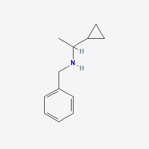 molecular formula C12H17N B2692005 N-benzyl-1-cyclopropylethanamine CAS No. 133612-01-8