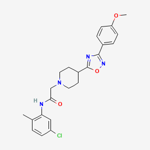 molecular formula C23H25ClN4O3 B2692080 N-(5-chloro-2-methylphenyl)-2-{4-[3-(4-methoxyphenyl)-1,2,4-oxadiazol-5-yl]piperidin-1-yl}acetamide CAS No. 1251643-97-6