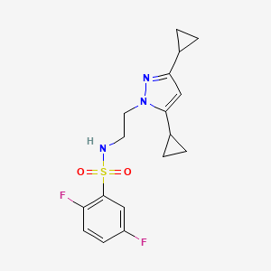 molecular formula C17H19F2N3O2S B2692085 N-[2-(3,5-dicyclopropyl-1H-pyrazol-1-yl)ethyl]-2,5-difluorobenzene-1-sulfonamide CAS No. 2309605-22-7