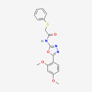 molecular formula C18H17N3O4S B2692089 N-[5-(2,4-dimethoxyphenyl)-1,3,4-oxadiazol-2-yl]-2-(phenylsulfanyl)acetamide CAS No. 895487-88-4