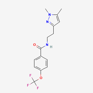 molecular formula C15H16F3N3O2 B2692102 N-(2-(1,5-dimethyl-1H-pyrazol-3-yl)ethyl)-4-(trifluoromethoxy)benzamide CAS No. 2034284-23-4