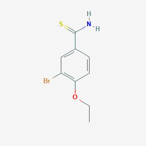 molecular formula C9H10BrNOS B2692122 3-Bromo-4-ethoxybenzene-1-carbothioamide CAS No. 938149-17-8