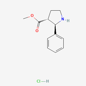 molecular formula C12H16ClNO2 B2692125 trans-Methyl 2-phenylpyrrolidine-3-carboxylate hydrochloride CAS No. 82959-88-4