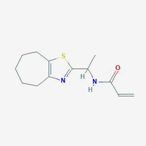 B2692131 N-[1-(5,6,7,8-Tetrahydro-4H-cyclohepta[d][1,3]thiazol-2-yl)ethyl]prop-2-enamide CAS No. 2361641-77-0