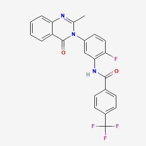 molecular formula C23H15F4N3O2 B2692134 N-(2-fluoro-5-(2-methyl-4-oxoquinazolin-3(4H)-yl)phenyl)-4-(trifluoromethyl)benzamide CAS No. 941945-65-9