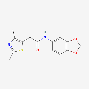 molecular formula C14H14N2O3S B2692161 N-(benzo[d][1,3]dioxol-5-yl)-2-(2,4-dimethylthiazol-5-yl)acetamide CAS No. 1226443-39-5