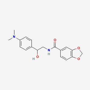 molecular formula C18H20N2O4 B2692170 N-(2-(4-(dimethylamino)phenyl)-2-hydroxyethyl)benzo[d][1,3]dioxole-5-carboxamide CAS No. 1421444-52-1