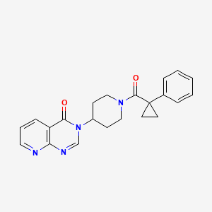 molecular formula C22H22N4O2 B2692171 3-(1-(1-phenylcyclopropanecarbonyl)piperidin-4-yl)pyrido[2,3-d]pyrimidin-4(3H)-one CAS No. 2034224-07-0