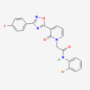 molecular formula C21H14BrFN4O3 B2692175 N-(2-bromophenyl)-2-(3-(3-(4-fluorophenyl)-1,2,4-oxadiazol-5-yl)-2-oxopyridin-1(2H)-yl)acetamide CAS No. 1251594-89-4