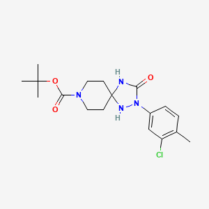 molecular formula C18H25ClN4O3 B2692176 Tert-butyl 2-(3-chloro-4-methylphenyl)-3-oxo-1,2,4,8-tetraazaspiro[4.5]decane-8-carboxylate CAS No. 1986367-62-7