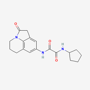 molecular formula C18H21N3O3 B2692180 N1-cyclopentyl-N2-(2-oxo-2,4,5,6-tetrahydro-1H-pyrrolo[3,2,1-ij]quinolin-8-yl)oxalamide CAS No. 898426-84-1
