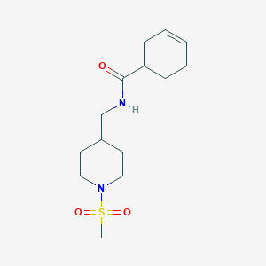 molecular formula C14H24N2O3S B2692183 N-((1-(methylsulfonyl)piperidin-4-yl)methyl)cyclohex-3-enecarboxamide CAS No. 1396632-60-2