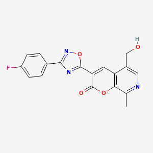 3-[3-(4-fluorophenyl)-1,2,4-oxadiazol-5-yl]-5-(hydroxymethyl)-8-methyl-2H-pyrano[2,3-c]pyridin-2-one