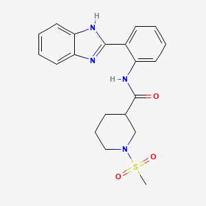 molecular formula C20H22N4O3S B2692200 N-(2-(1H-benzo[d]imidazol-2-yl)phenyl)-1-(methylsulfonyl)piperidine-3-carboxamide CAS No. 1058188-95-6