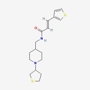 (E)-N-((1-(tetrahydrothiophen-3-yl)piperidin-4-yl)methyl)-3-(thiophen-3-yl)acrylamide