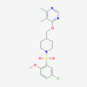 4-((1-((5-Chloro-2-methoxyphenyl)sulfonyl)piperidin-4-yl)methoxy)-5,6-dimethylpyrimidine