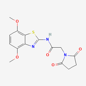molecular formula C15H15N3O5S B2692216 N-(4,7-dimethoxy-1,3-benzothiazol-2-yl)-2-(2,5-dioxopyrrolidin-1-yl)acetamide CAS No. 906784-16-5